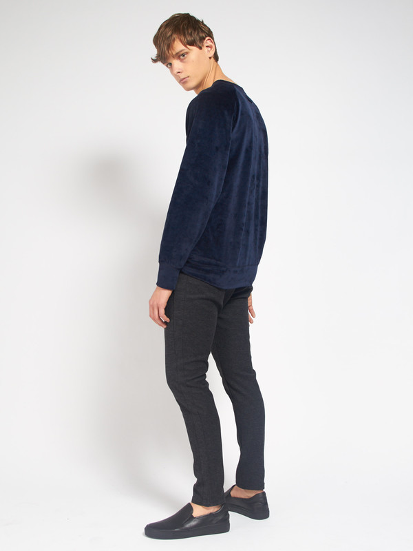 La Paz Cunha Velour Sweatshirt Blue La Paz Cunha Velour Sweatshirt Blue