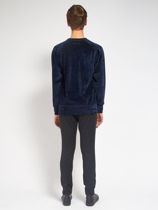La Paz Cunha Velour Sweatshirt Blue La Paz Cunha Velour Sweatshirt Blue