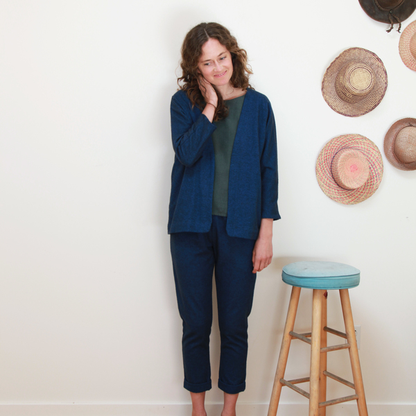 Me & Arrow Cardi Jacket - Fuzzy Heather Navy Me & Arrow Cardi Jacket - Fuzzy Heather Navy