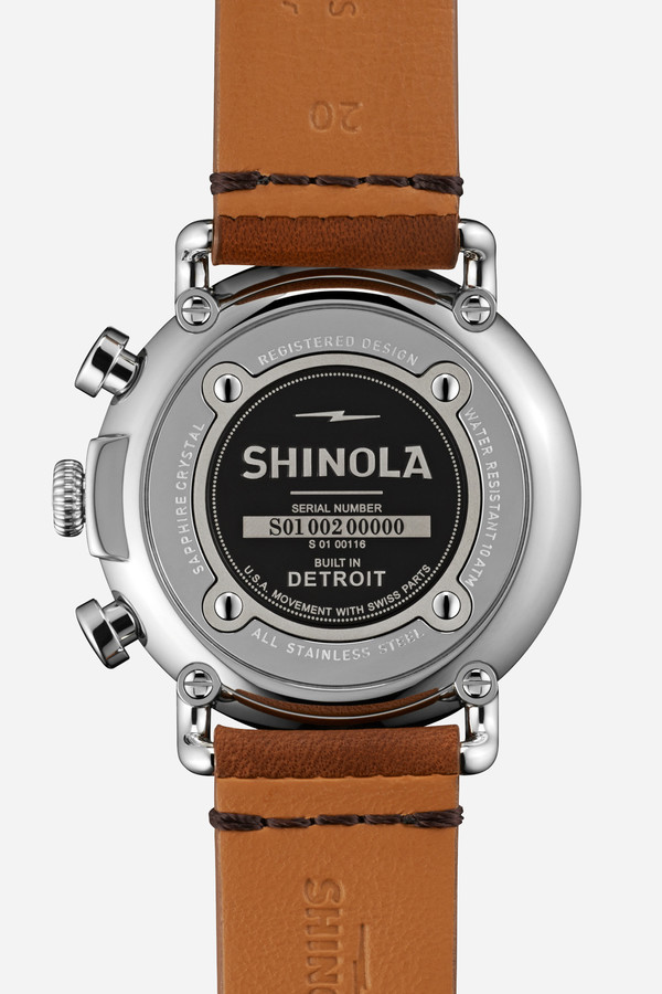 Shinola The Runwell Chrono 41mm in black & tan Shinola The Runwell Chrono 41mm in black & tan