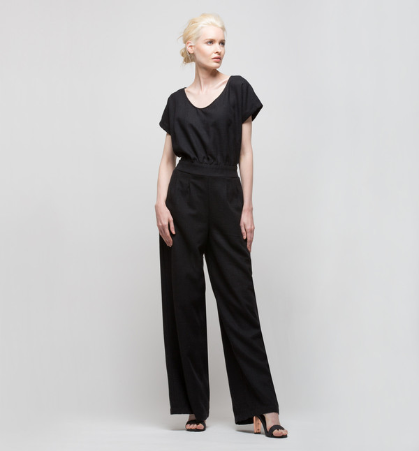 H. Fredriksson Tina Jumpsuit Black linen/silk/wool H. Fredriksson Tina Jumpsuit Black linen/silk/wool