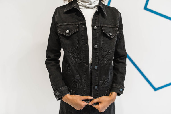 Alyssa Less Debbie Jacket - Coal Geo Hibiscus Alyssa Less Debbie Jacket - Coal Geo Hibiscus