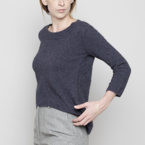 7115 by Szeki Angora Peephole Sweater - Navy 7115 by Szeki Angora Peephole Sweater - Navy