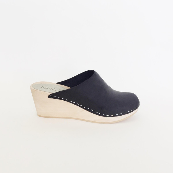 Nina Z Black Capri Wedge Clog Nina Z Black Capri Wedge Clog