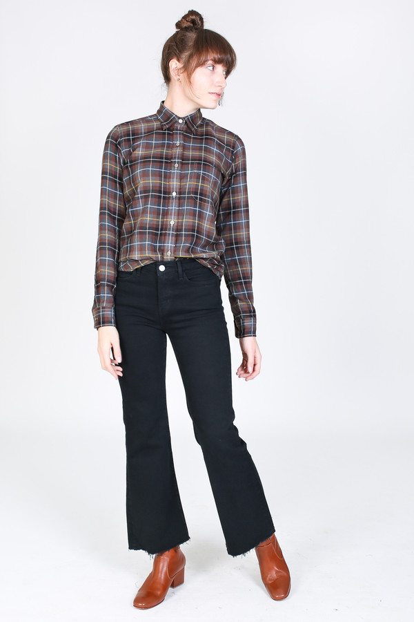 New England Shirt Company Laura Button-Up in Brown Plaid New England Shirt Company Laura Button-Up in Brown Plaid