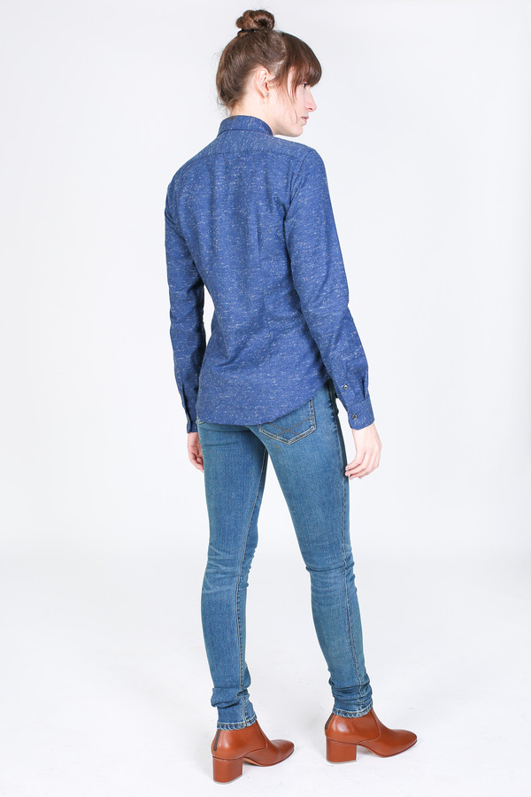 Vert & Vogue Laura Button-Up in Navy Speck Vert & Vogue Laura Button-Up in Navy Speck
