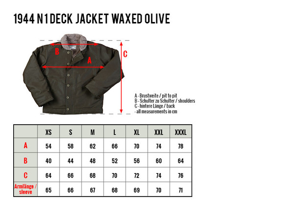 Men's Pike Brothers - 1944 N1 Deck Jacket Waxed Olive Men's Pike Brothers - 1944 N1 Deck Jacket Waxed Olive