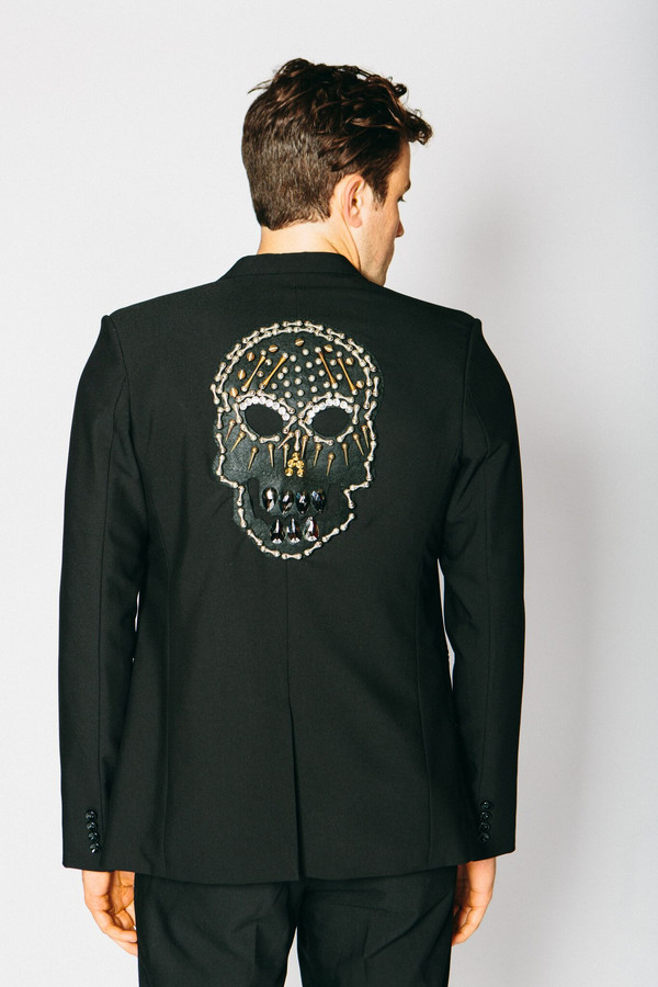 Men's Any Old Iron Pinned Skull Blazer Men's Any Old Iron Pinned Skull Blazer
