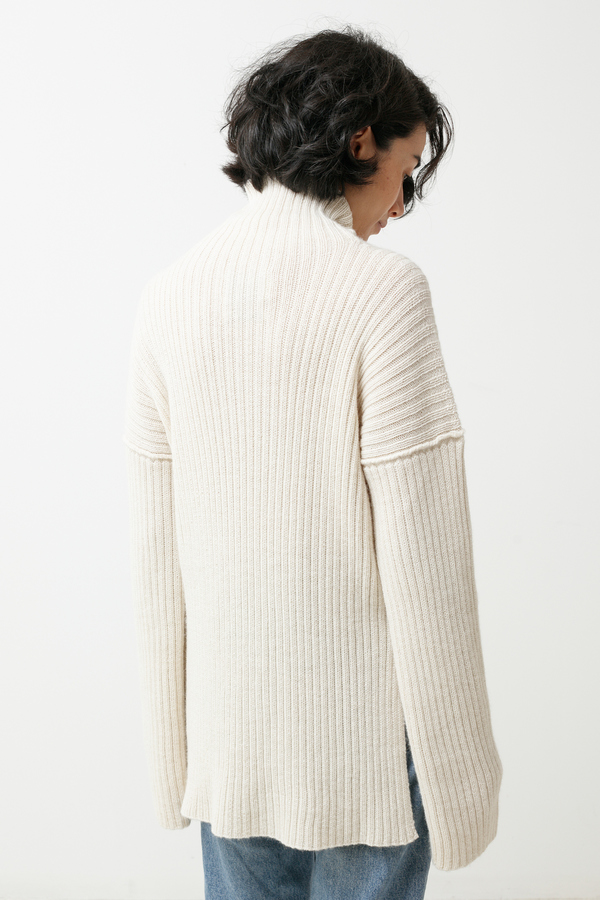 Lauren Manoogian Rib Turtleneck - white Lauren Manoogian Rib Turtleneck - white