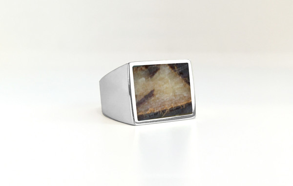 Unisex Legier Dragonstone (Septarian) Stone Signet Ring Unisex Legier Dragonstone (Septarian) Stone Signet Ring