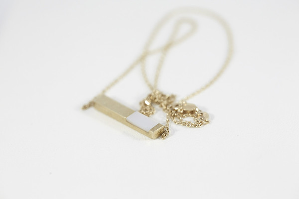 Legier Stone Signet Bar Pendant Necklace Legier Stone Signet Bar Pendant Necklace