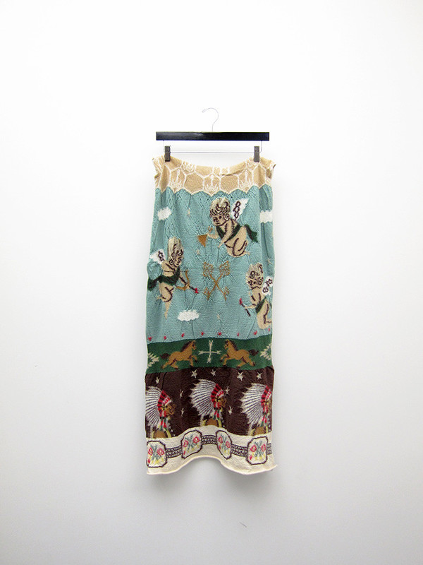 Kapital Compressed Wool Scarf, Angel, Green Kapital Compressed Wool Scarf, Angel, Green