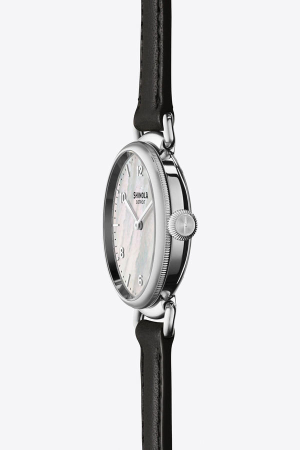 Shinola The Canfield 32mm Watch in Mother of Pearl/Black Shinola The Canfield 32mm Watch in Mother of Pearl/Black