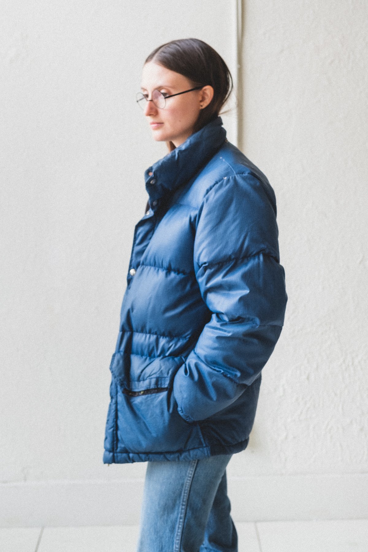 VINTAGE DOWN JACKET Blue Garmentory