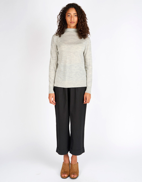 Selected Femme Mero New LS Knit T-Neck Pullover Light Grey Melange Selected Femme Mero New LS Knit T-Neck Pullover Light Grey Melange