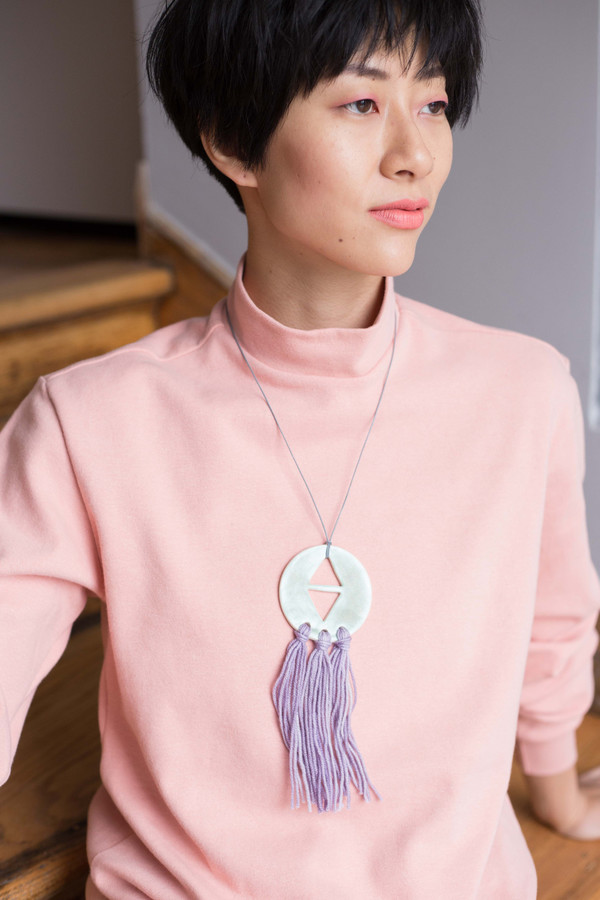 InDreams In Dreams Ceramic Necklace (Sea Green and Purple) InDreams In Dreams Ceramic Necklace (Sea Green and Purple)