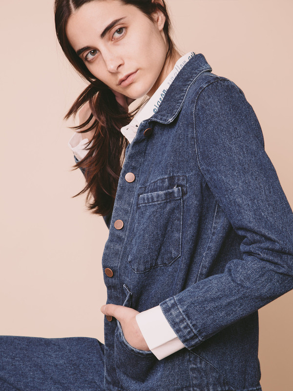 Carleen Triangle Pocket Jacket - Blue Carleen Triangle Pocket Jacket - Blue