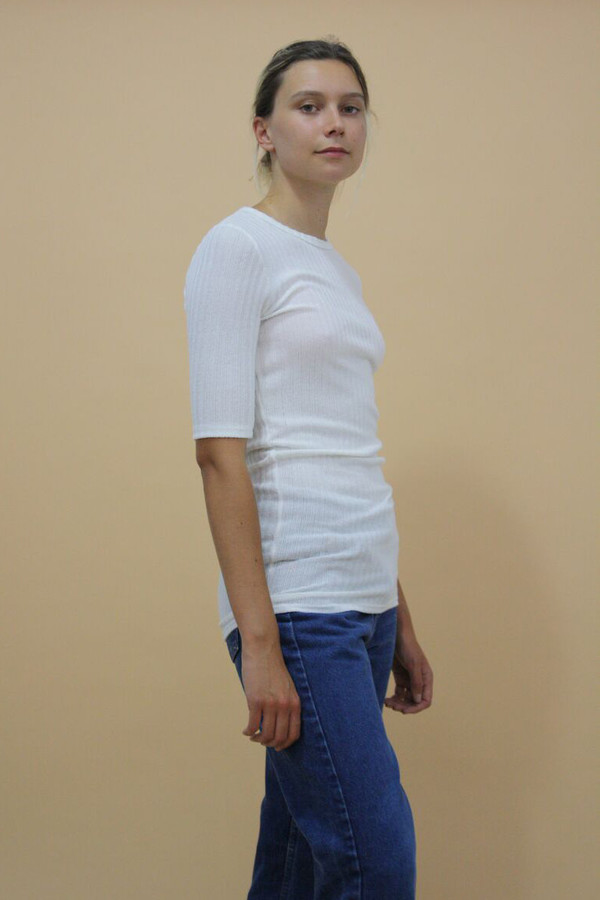 Calder Blake DIANE RIB TEE - CREME Calder Blake DIANE RIB TEE - CREME