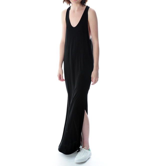 T By Alexander Wang Black Classic Tank Long Dress With Pocket T By Alexander Wang Black Classic Tank Long Dress With Pocket