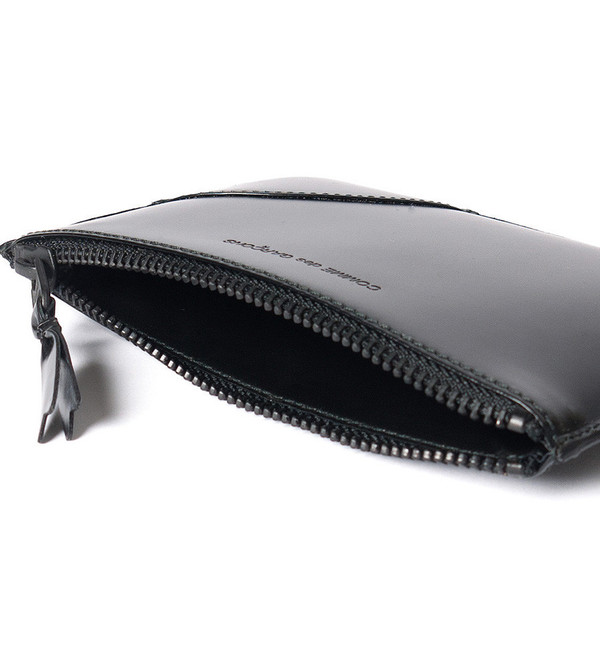 Comme Des Garçons Wallet Black Pouch Wallet with Lizard Lining Comme Des Garçons Wallet Black Pouch Wallet with Lizard Lining