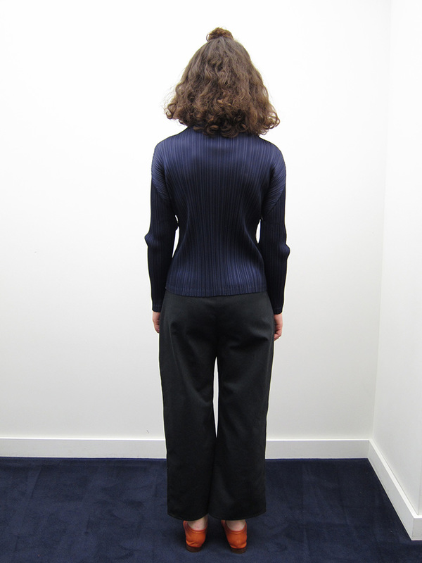 Issey Miyake Mock Neck Top - Pink x Navy Issey Miyake Mock Neck Top - Pink x Navy