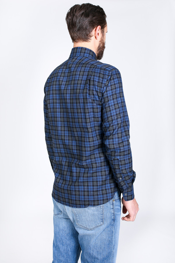 Men's Vert & Vogue Lowell Button-Up in Navy Plaid Men's Vert & Vogue Lowell Button-Up in Navy Plaid