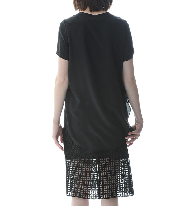 3.1 Phillip Lim Black T-Shirt with Overlapped Side Seams 3.1 Phillip Lim Black T-Shirt with Overlapped Side Seams