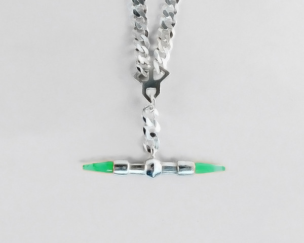 Lacar Checkmate Fob Inlay Necklace Lacar Checkmate Fob Inlay Necklace