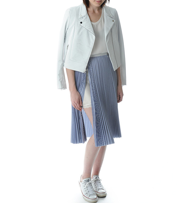 Sacai Luck Blue Stripe Pleated Skirt Sacai Luck Blue Stripe Pleated Skirt