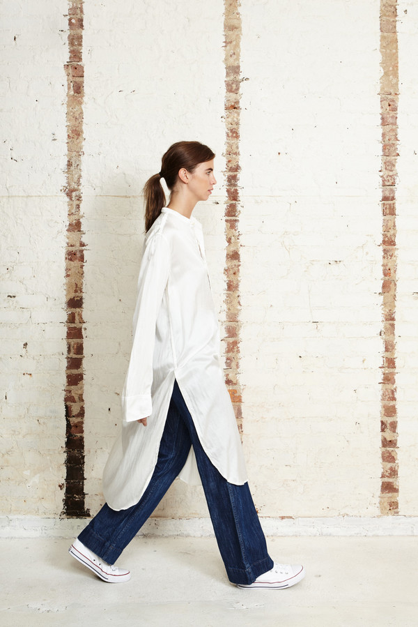 Off Season NYC Cosmos Tunic Silk Satin White Off Season NYC Cosmos Tunic Silk Satin White