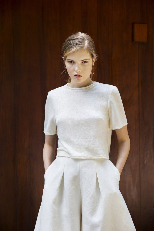 UNIFORME Caro Cropped Palazzo Pants - Belgian Linen Twill UNIFORME Caro Cropped Palazzo Pants - Belgian Linen Twill