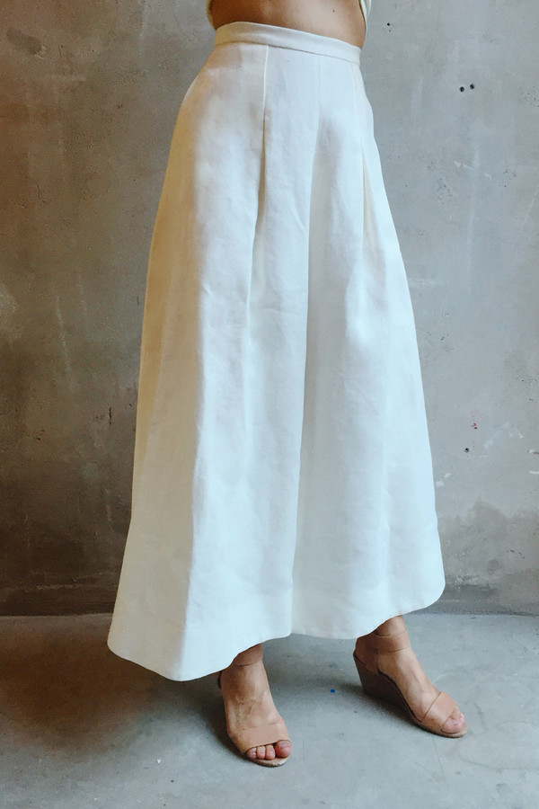 UNIFORME Caro Cropped Palazzo Pants - Belgian Linen Twill UNIFORME Caro Cropped Palazzo Pants - Belgian Linen Twill