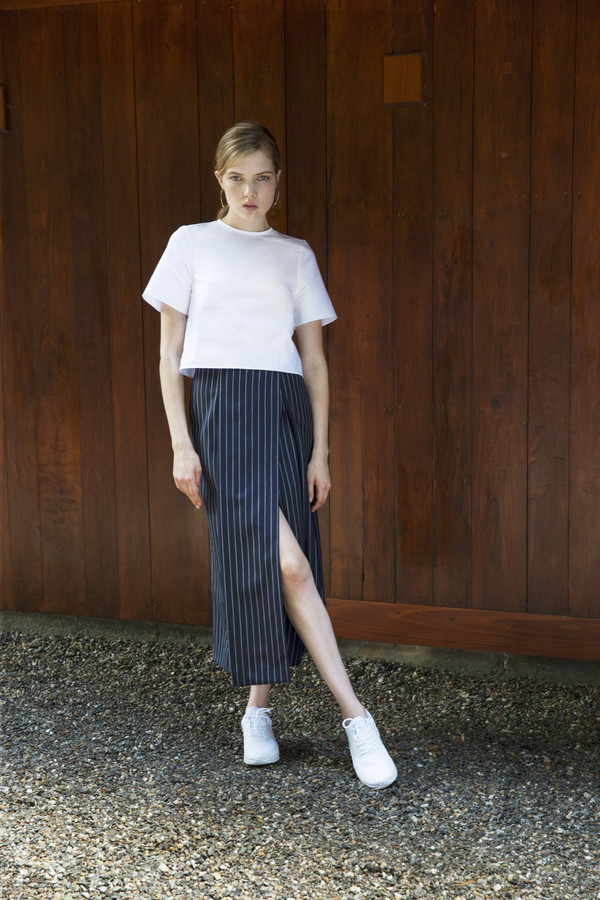 UNIFORME Zuch Woven Crop Tee UNIFORME Zuch Woven Crop Tee