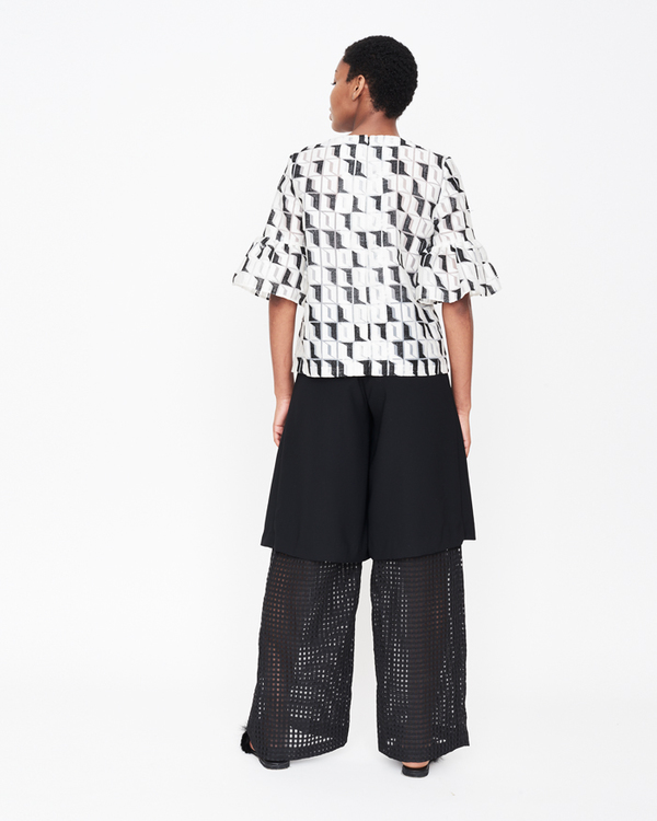 William Okpo EMBROIDERED MARIA RUFFLE TOP William Okpo EMBROIDERED MARIA RUFFLE TOP