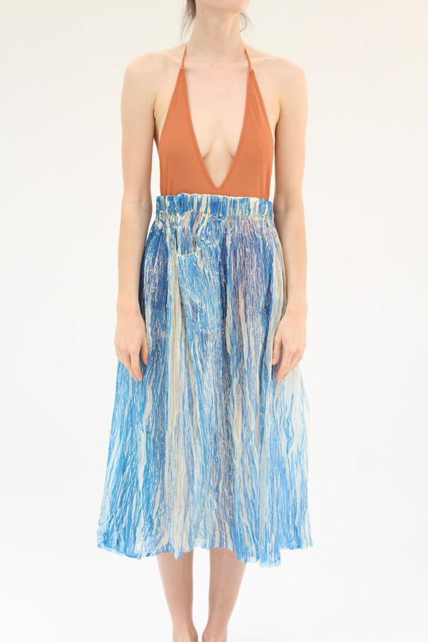 Anntian Crinkle Skirt Blue Anntian Crinkle Skirt Blue