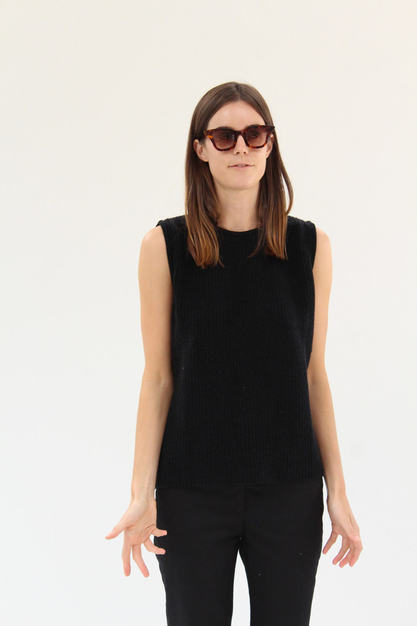 Beklina Cashmere Rib Shell Black Beklina Cashmere Rib Shell Black