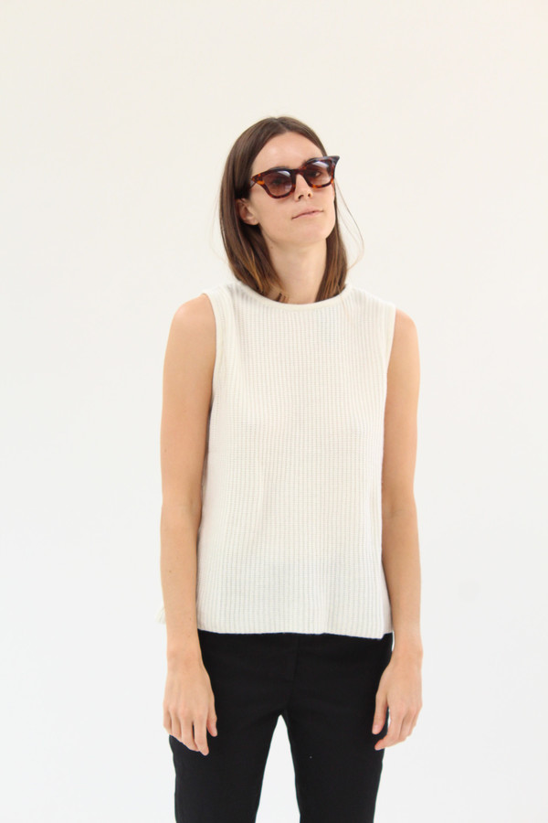 Beklina Cashmere Rib Shell Ivory Beklina Cashmere Rib Shell Ivory