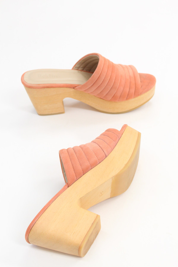 Beklina Suede Ribbed Clog Shrimp Beklina Suede Ribbed Clog Shrimp