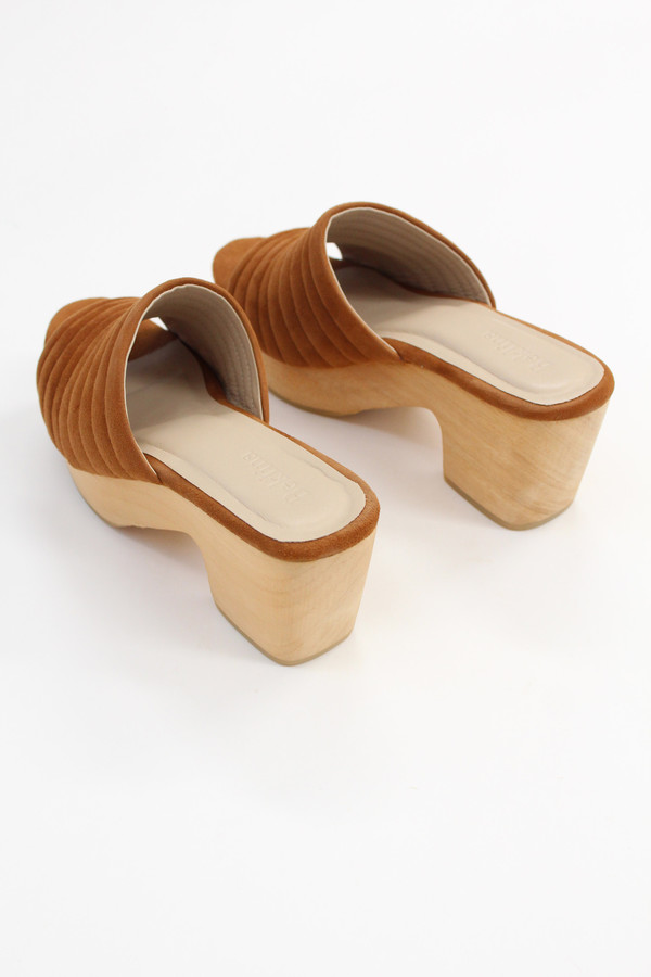 Beklina Suede Ribbed Clog Whiskey Beklina Suede Ribbed Clog Whiskey