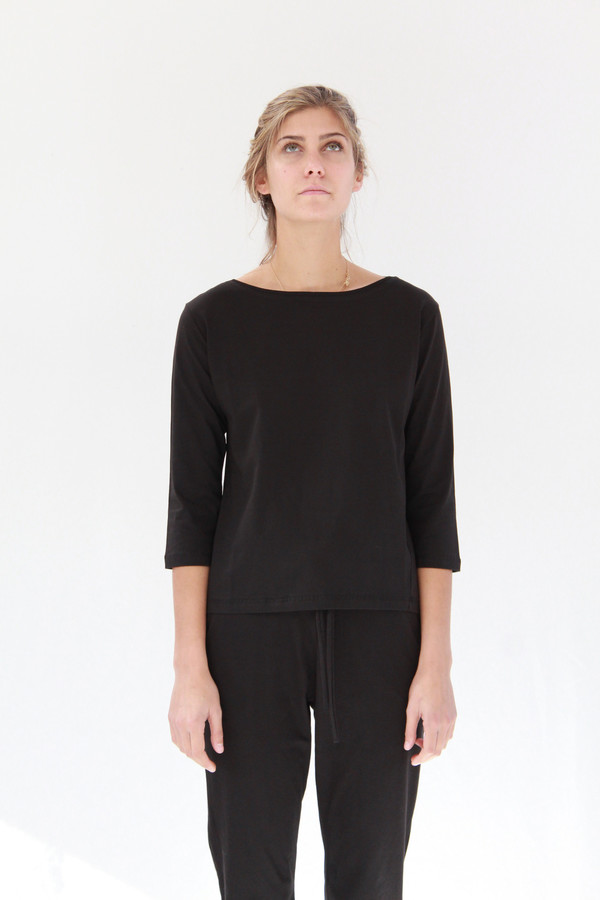 Building Block Boatneck Top Black Building Block Boatneck Top Black