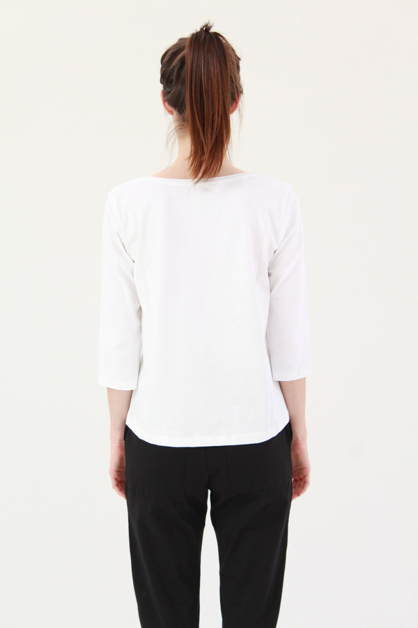 Kowtow Building Block Boatneck Top White Kowtow Building Block Boatneck Top White