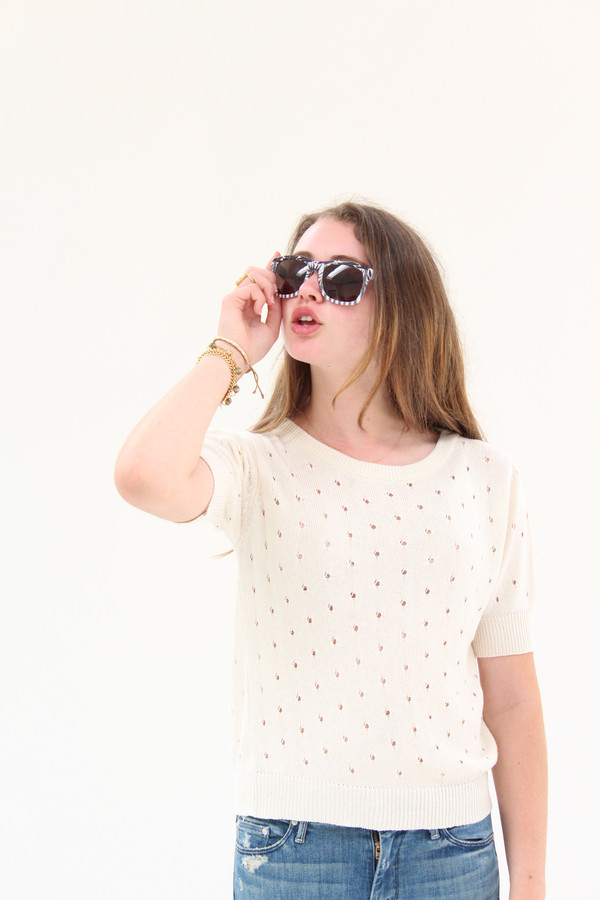Beklina Cotton Hole Top Ivory Beklina Cotton Hole Top Ivory