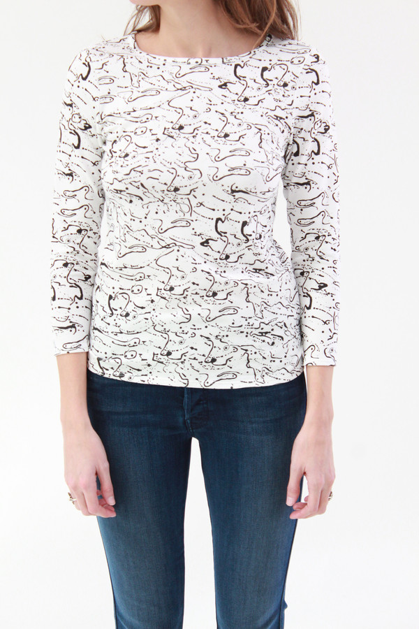 Beklina Crew Tee Shirt Post Print Beklina Crew Tee Shirt Post Print