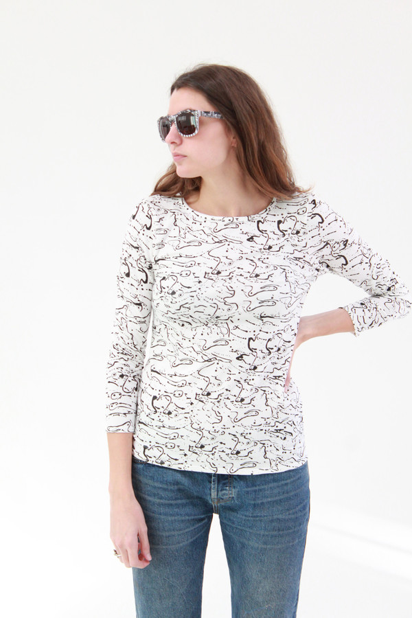 Beklina Crew Tee Shirt Post Print Beklina Crew Tee Shirt Post Print