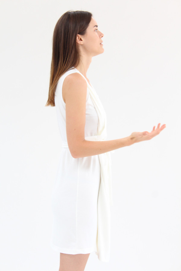 Beklina Criss Cross Jersey Wrap Dress White Beklina Criss Cross Jersey Wrap Dress White