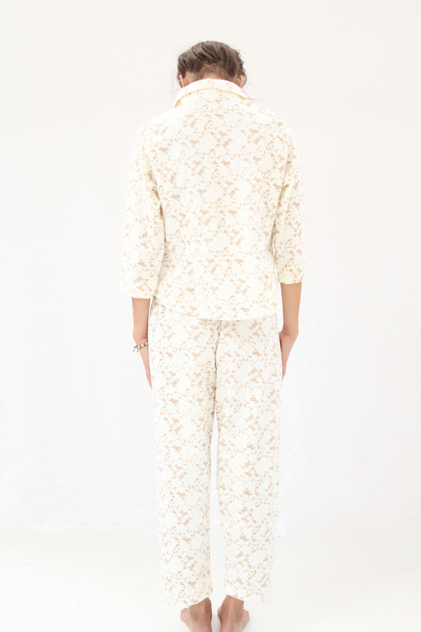 Beklina Organic Cotton Flannel Pajama Set / Brown Lace Beklina Organic Cotton Flannel Pajama Set / Brown Lace