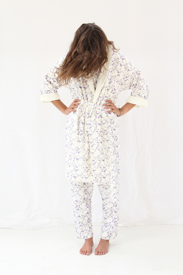 Beklina Organic Cotton Robe Lace Grape Beklina Organic Cotton Robe Lace Grape