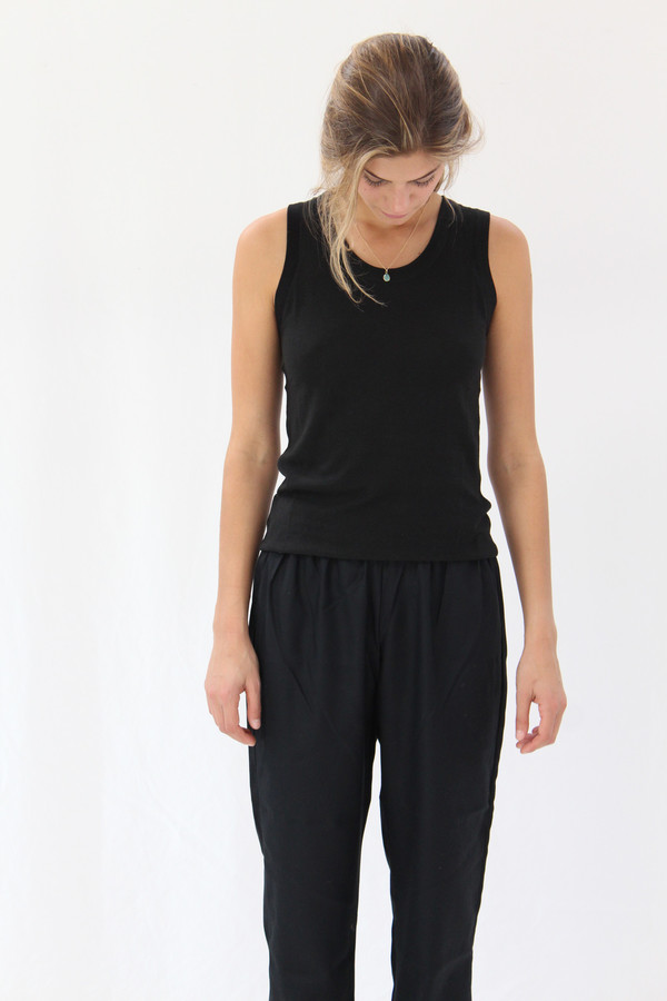 Beklina Tank Cotton / Silk Knit Black Beklina Tank Cotton / Silk Knit Black
