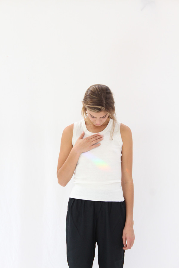 Beklina Tank Cotton / Silk Knit White Beklina Tank Cotton / Silk Knit White