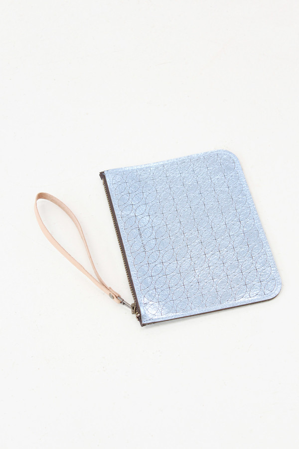Molly Designs Metallic Leather Pouch Blue Molly Designs Metallic Leather Pouch Blue